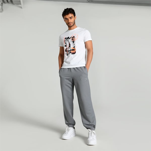 Men's Graphic Slim Fit T-Shirt, PUMA White, extralarge-IND