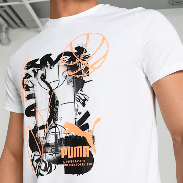 Men's Graphic Slim Fit T-Shirt, PUMA White, extralarge-IND