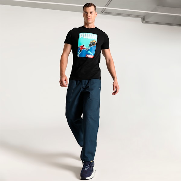 Men's Graphic Slim Fit T-shirt, PUMA Black, extralarge-IND