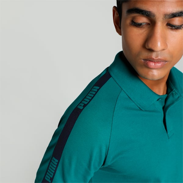 Men's Raglan Slim Fit T-Shirt, Green Lagoon-PUMA Navy, extralarge-IND
