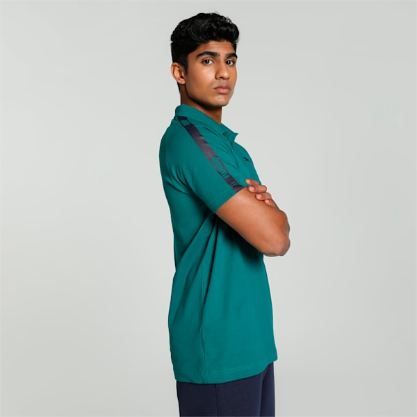 Men's Raglan Slim Fit T-Shirt, Green Lagoon-PUMA Navy, extralarge-IND