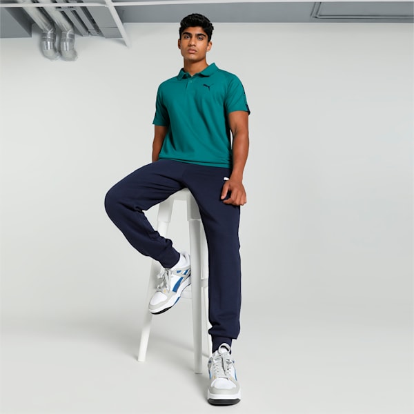 Men's Raglan Slim Fit T-Shirt, Green Lagoon-PUMA Navy, extralarge-IND