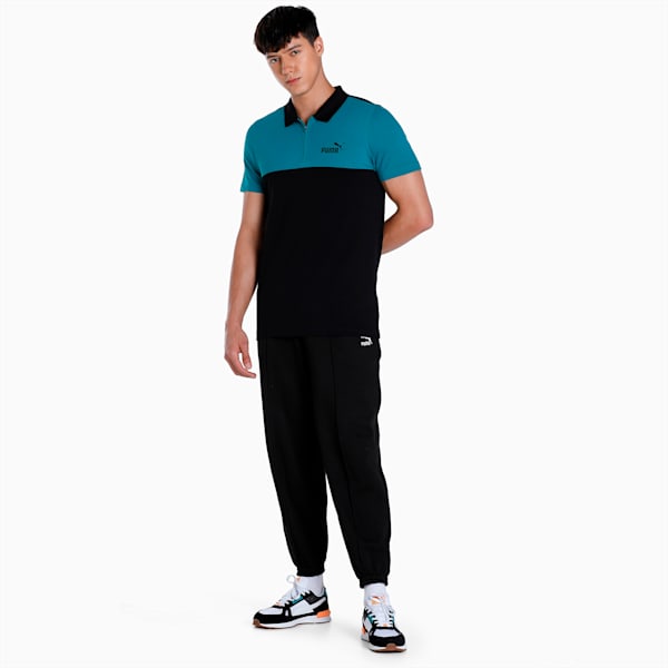 Colorblock Men's Slim Fit T-Shirt, PUMA Black, extralarge-IND