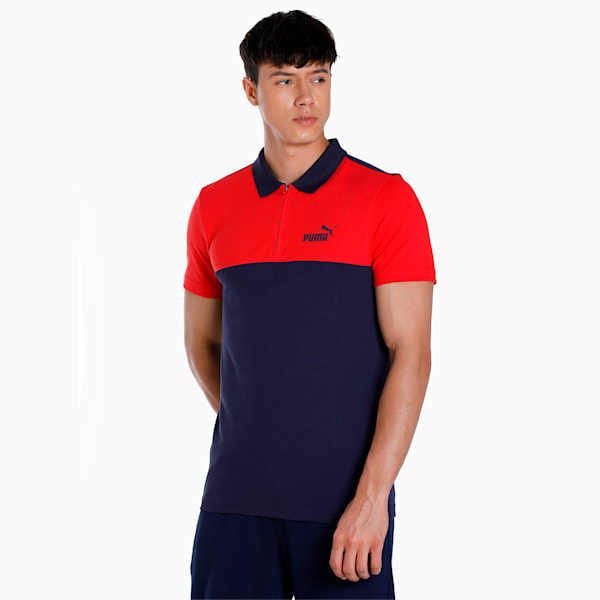 Colorblock Men's Slim Fit T-Shirt, PUMA Navy, extralarge-IND