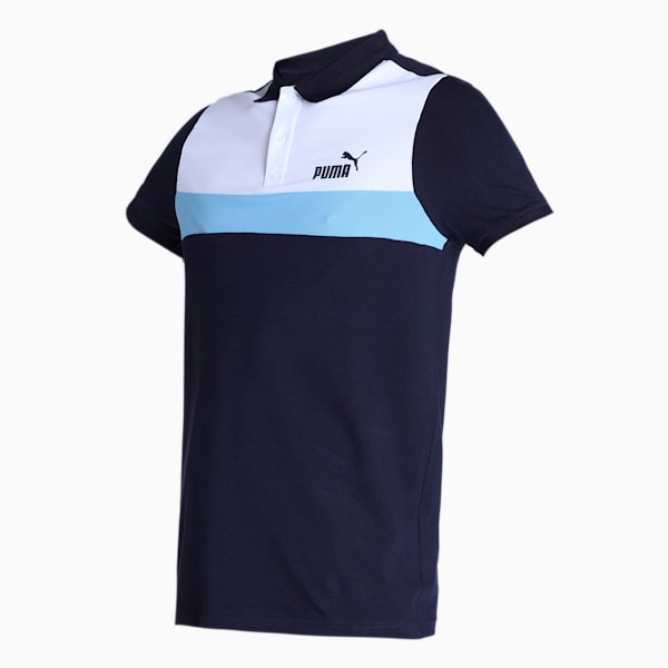 Stylized Colorblock Men's Slim Fit Polo, New Navy, extralarge-IND