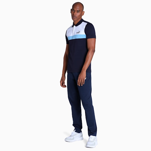 Stylized Colorblock Men's Slim Fit Polo, New Navy, extralarge-IND