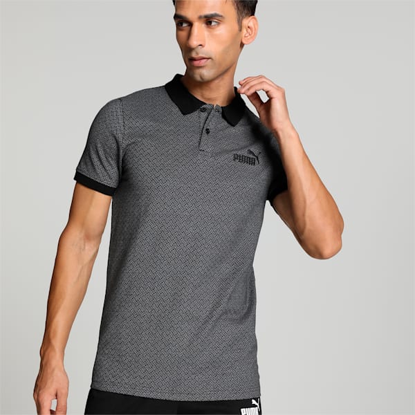 Jacquard Men's Slim Fit Polo, PUMA Black, extralarge-IND