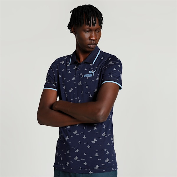 AOP Men's Slim Fit T-Shirt, PUMA Navy, extralarge-IND