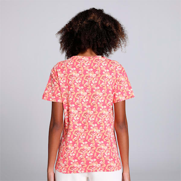 Floral Print Women's Crew-Neck Relaxed Fit T-Shirt, Loveable, extralarge-IND