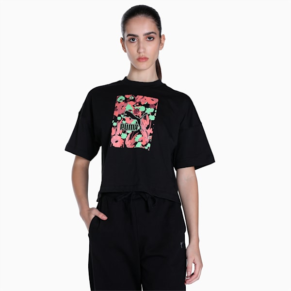 Graphic Women's Relaxed Fit T-Shirt, PUMA Black, extralarge-IND