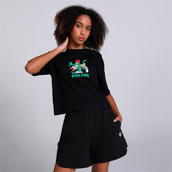 Super PUMA Graphic Women's T-Shirt, PUMA Black, extralarge-IND