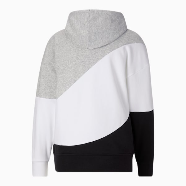 Hoodie PUMA POWER Femme, Light Gray Heather-PUMA White, extralarge