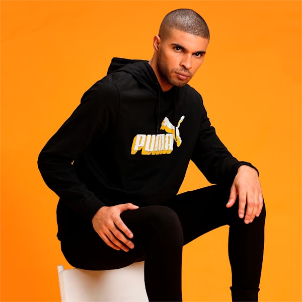 Graphic Men's Hoodie, Puma Black, extralarge-IND