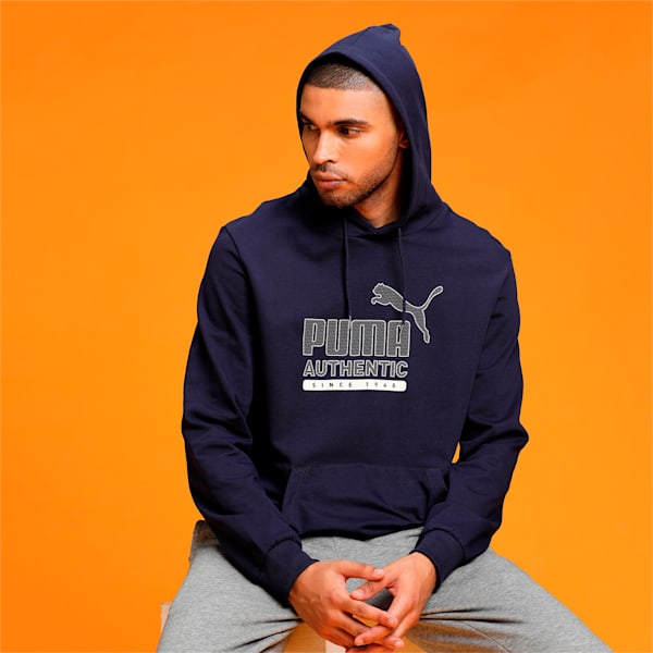 Cat Graphic Men's Hoodie, Peacoat, extralarge-IND