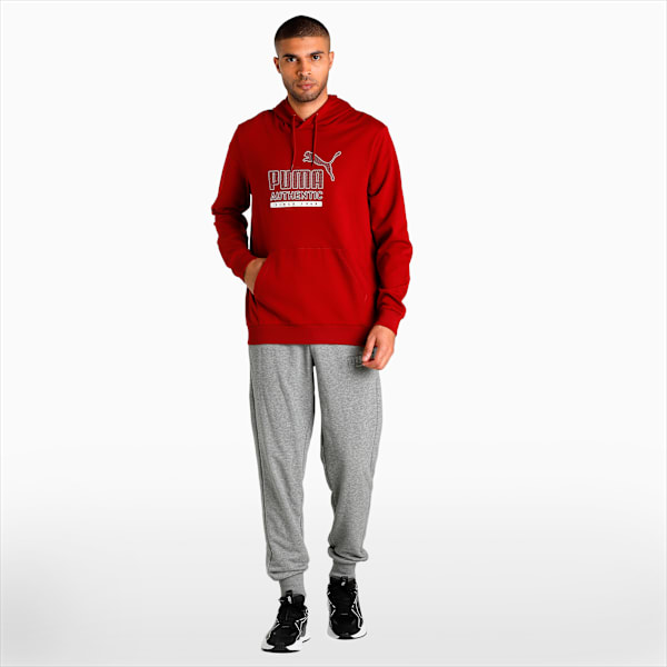 Cat Graphic Men's Hoodie, Intense Red, extralarge-IND