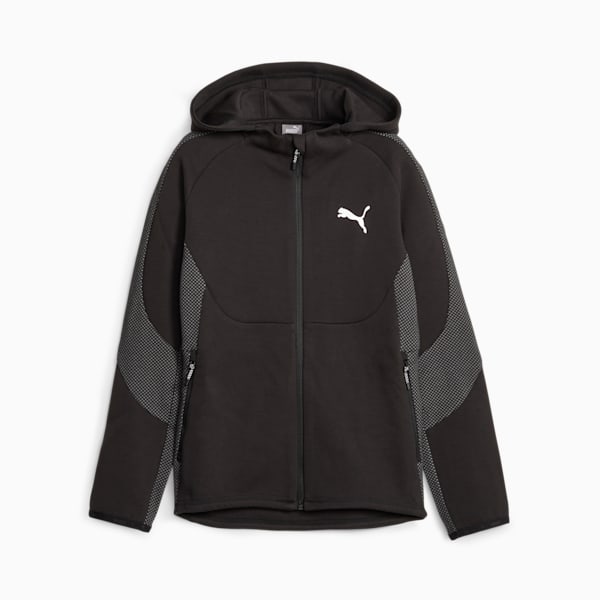 Sudadera con capucha y cierre completo EVOSTRIPE para jóvenes, PUMA Black, extralarge