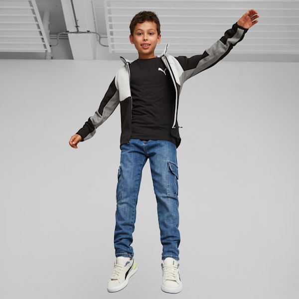 Chandail à capuchon à fermeture éclair entière Evostripe Enfant et Adolescent, Concrete Gray, extralarge