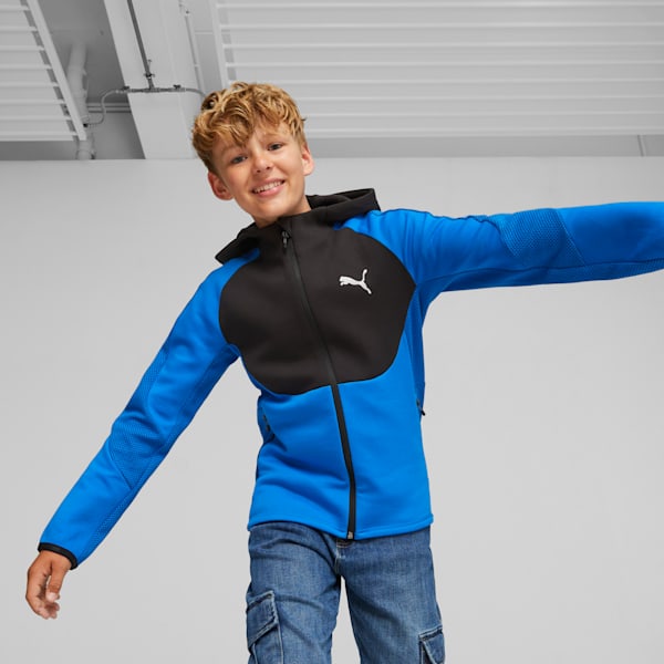 Evostripe Big Kids' Full-Zip Hoodie, Racing Blue, extralarge