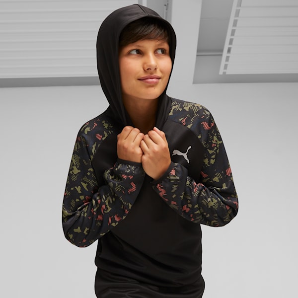 Sudadera con capucha Active Sports Poly para jóvenes, PUMA Black, extralarge