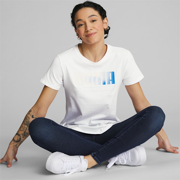 Ombre Stacked Logo Women's Tee | PUMA