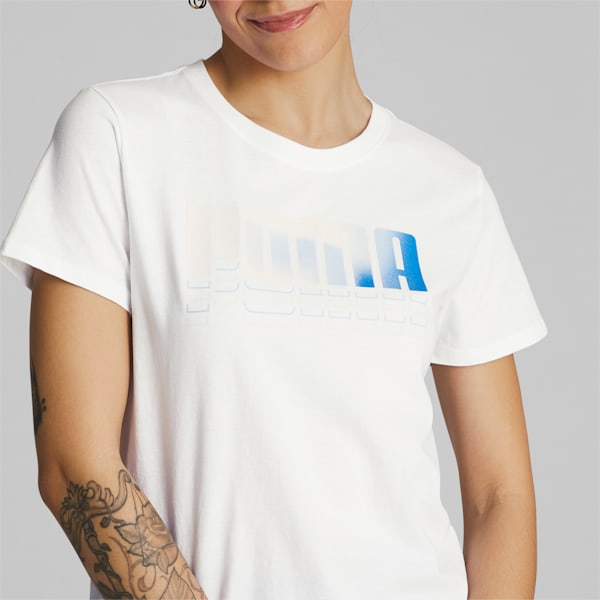 Ombre Stacked Logo Women's Tee | PUMA
