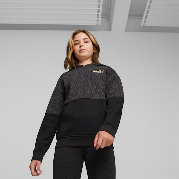 PUMA POWER Colourblock Youth Hoodie, PUMA Black, extralarge-GBR