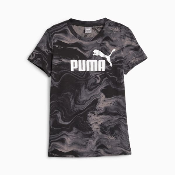 Essentials+ Marbleized Girls' Tee, PUMA Black, extralarge