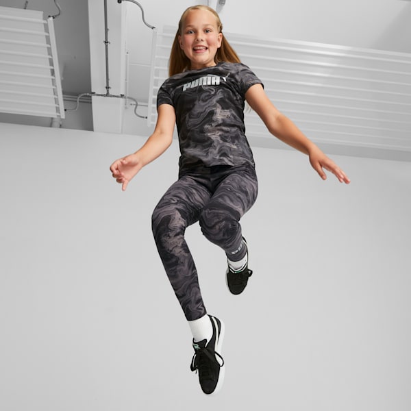 Essentials+ Marbleized Girls' Tee, PUMA Black, extralarge