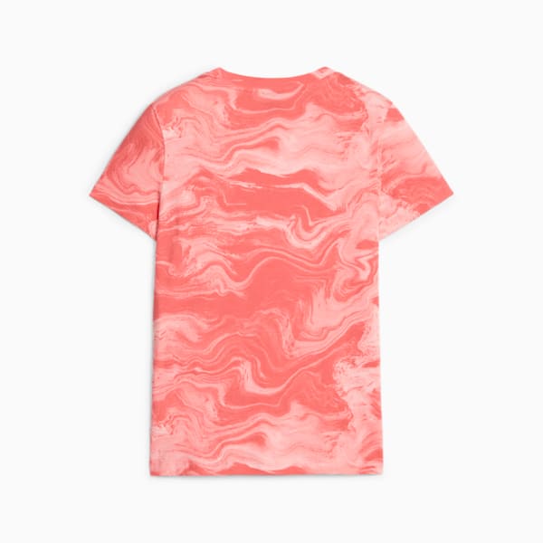 Camiseta Essentials+ Marbleized para niños grandes, Peach Smoothie, extragrande