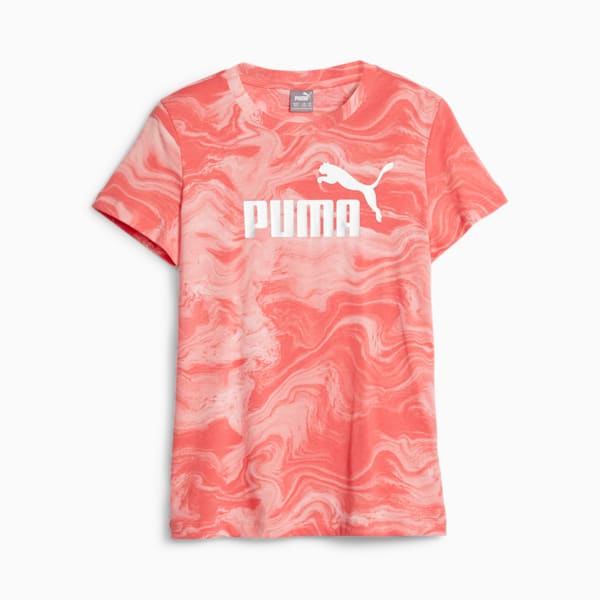Camiseta Essentials+ Marbleized para niños grandes, Peach Smoothie, extragrande