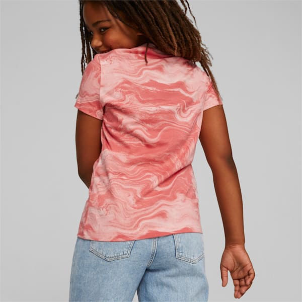 Camiseta Essentials+ Marbleized para niños grandes, Peach Smoothie, extragrande