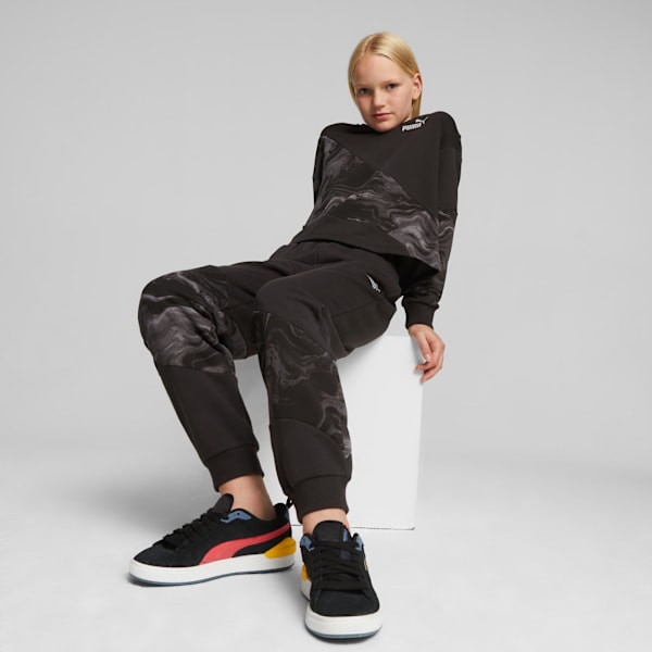 POWER Marbleised Youth Hoodie, PUMA Black, extralarge-IND