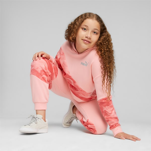 PUMA POWER Marbleized Big Kids' Hoodie, Peach Smoothie, extralarge