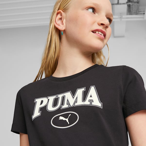 PUMA SQUAD Girls' Graphic Tee, PUMA Black, extralarge