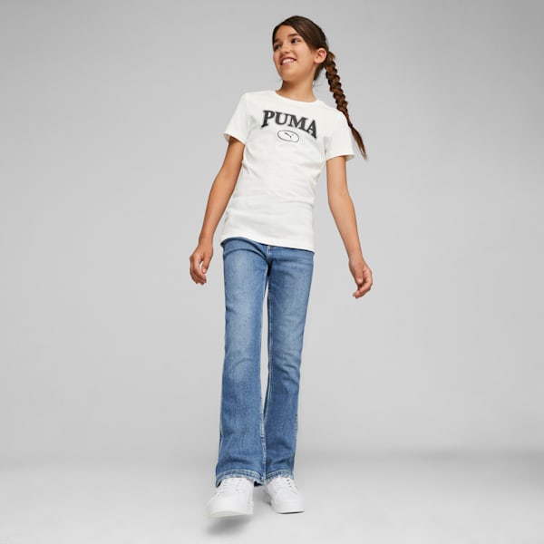 PUMA SQUAD Girls' Graphic Tee, Warm White, extralarge