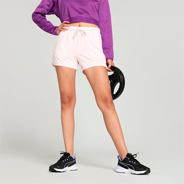 RTG Interlock Women's Regular Fit Shorts, Frosty Pink, extralarge-IND