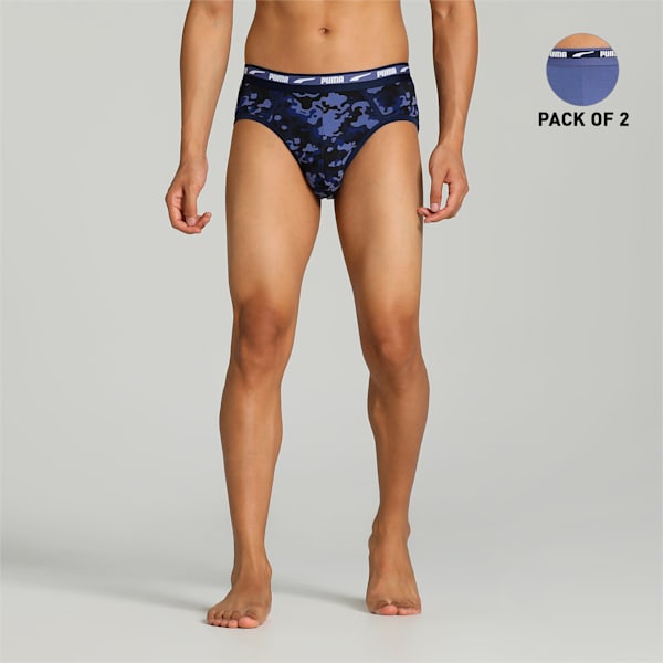 Stretch Camo Men's Briefs Pack of 2 with EVERFRESH Technology, Peacoat-Marlin, extralarge-IND