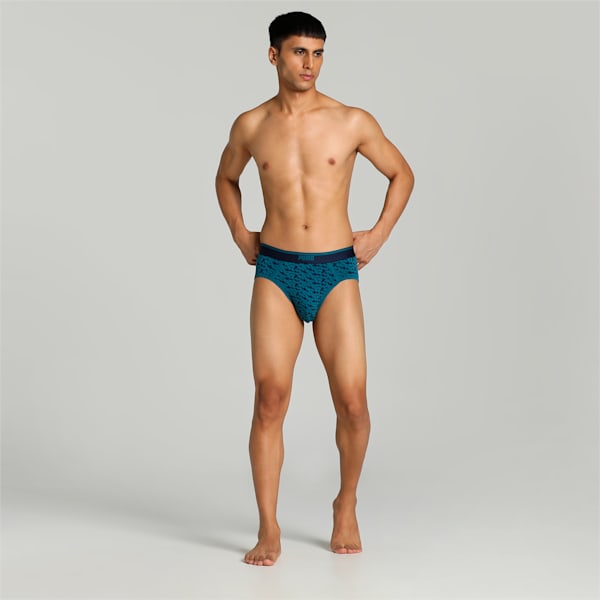 Stretch AOP Men's Briefs Pack of 2 with EVERFRESH Technology, Peacoat-Blue Coral, extralarge-IND