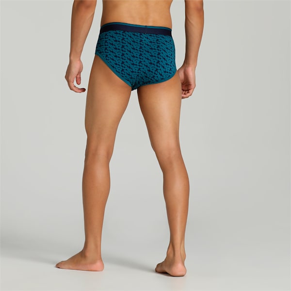 Stretch AOP Men's Briefs Pack of 2 with EVERFRESH Technology, Peacoat-Blue Coral, extralarge-IND