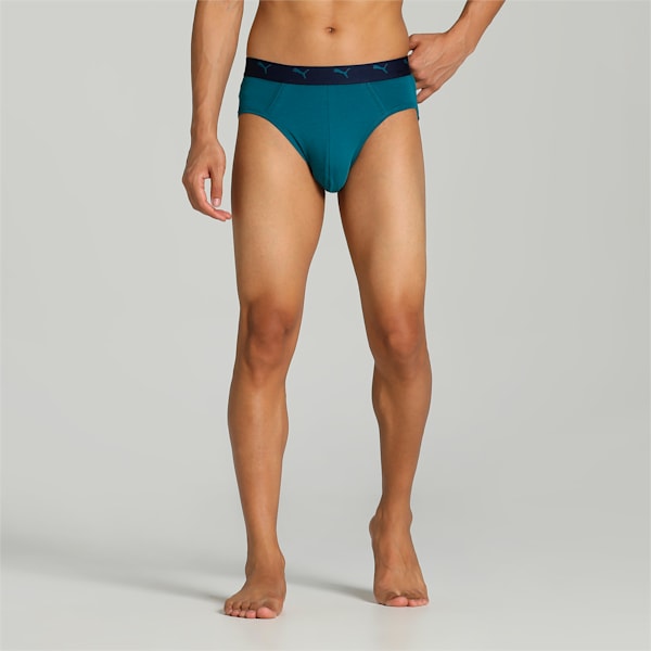 Stretch AOP Men's Briefs Pack of 2 with EVERFRESH Technology, Peacoat-Blue Coral, extralarge-IND