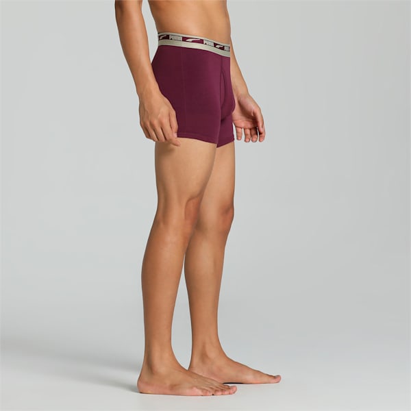 Stretch Plain Men's Trunks Pack of 2 with EVERFRESH Technology, Dark Night-Grape Wine, extralarge-IND