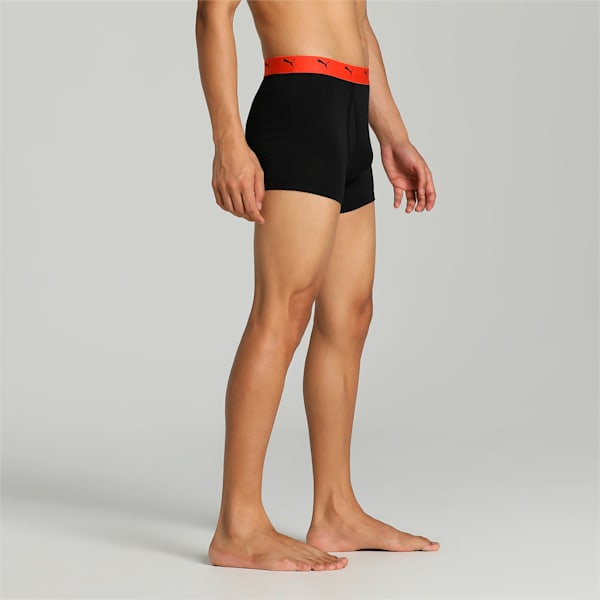 Stretch Plain Men's Trunks Pack of 2 with EVERFRESH Technology, Puma Black-Limepunch-Puma Black-Cherry Tomato, extralarge-IND