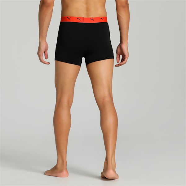 Stretch Plain Men's Trunks Pack of 2 with EVERFRESH Technology, Puma Black-Limepunch-Puma Black-Cherry Tomato, extralarge-IND