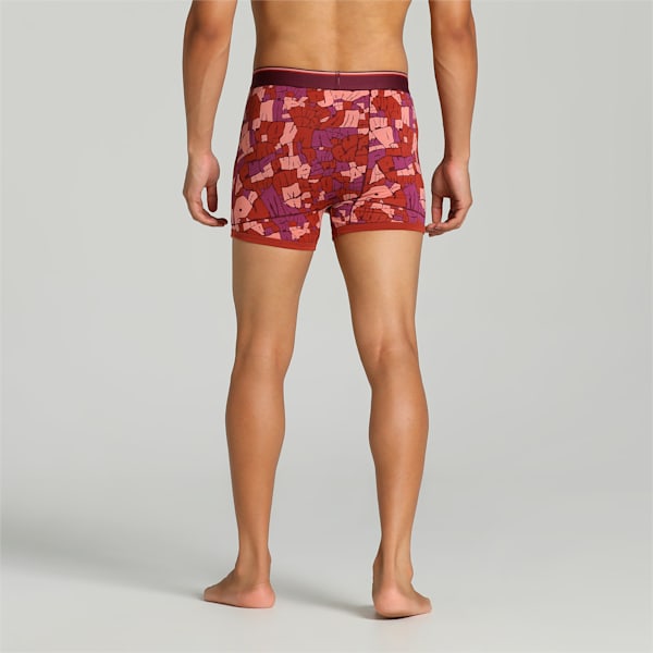 Stretch AOP Men's Trunks Pack of 2 with EVERFRESH Technology, Grape Wine-Chili Oil, extralarge-IND