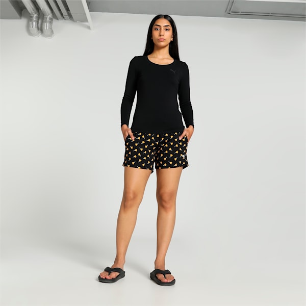 Women's Shorts Pack of 2, PUMA Black-Zinnia, extralarge-IND