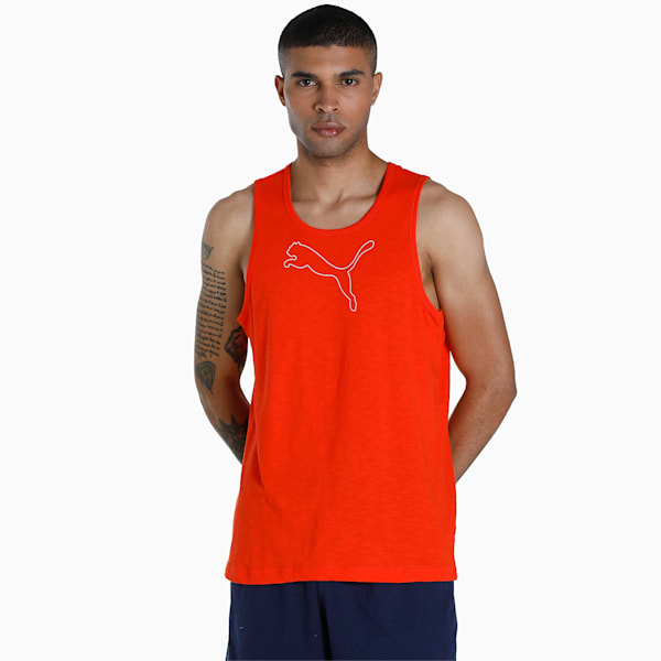 Men's Slub Tank Tops Pack of 2, Puma Black-Cherry Tomato, extralarge-IND