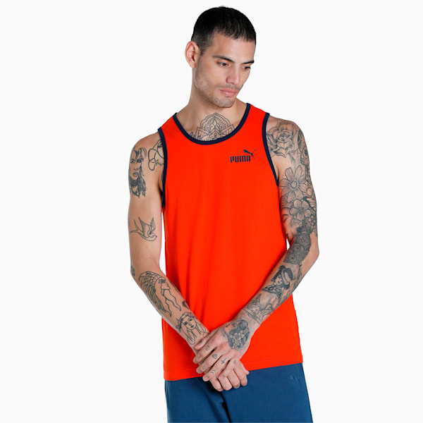 Men's Contrast Tank Tops Pack of 2, Cherry Tomato-Peacoat, extralarge-IND