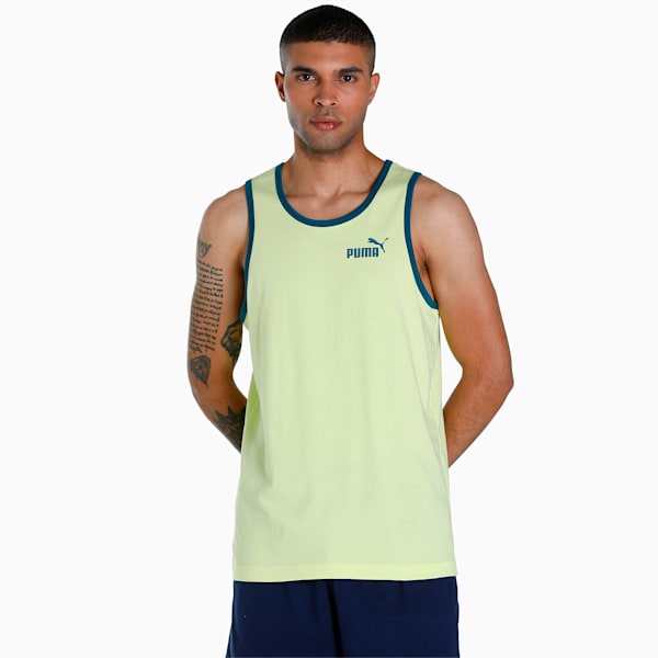 Men's Contrast Tank Tops Pack of 2, Blue Coral-Sunny Lime, extralarge-IND