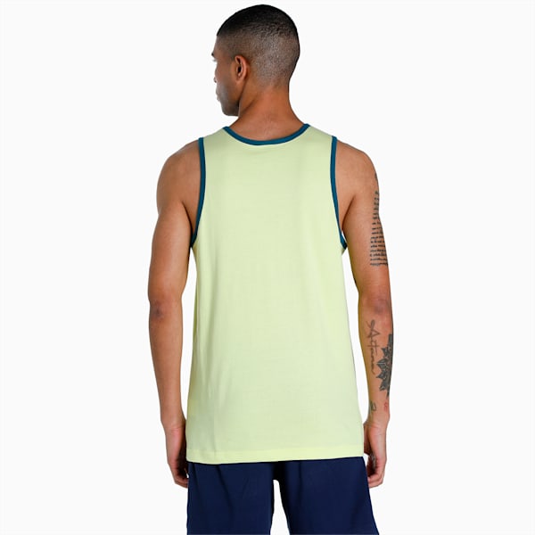 Men's Contrast Tank Tops Pack of 2, Blue Coral-Sunny Lime, extralarge-IND