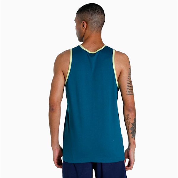 Men's Contrast Tank Tops Pack of 2, Blue Coral-Sunny Lime, extralarge-IND